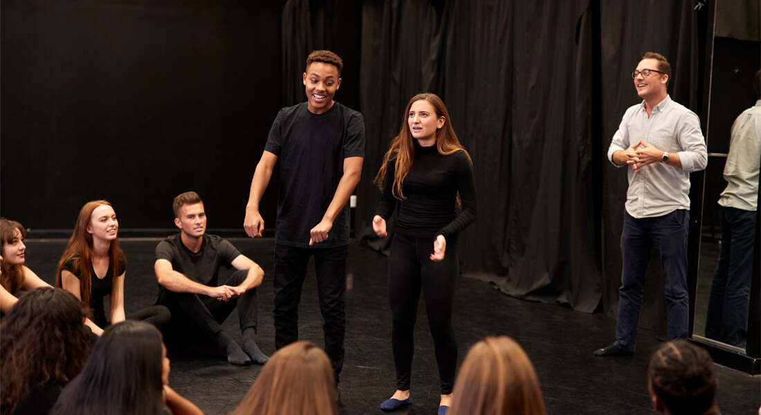 students in acting class