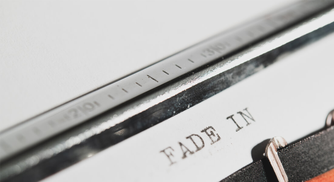 typewriter writing "fade in"